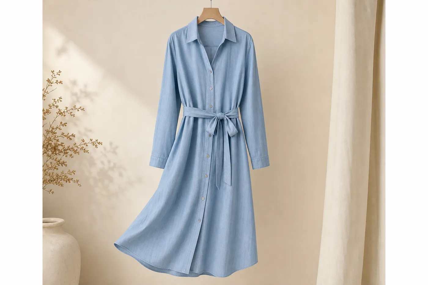 Iconique Robe Chemise en Coton Signature