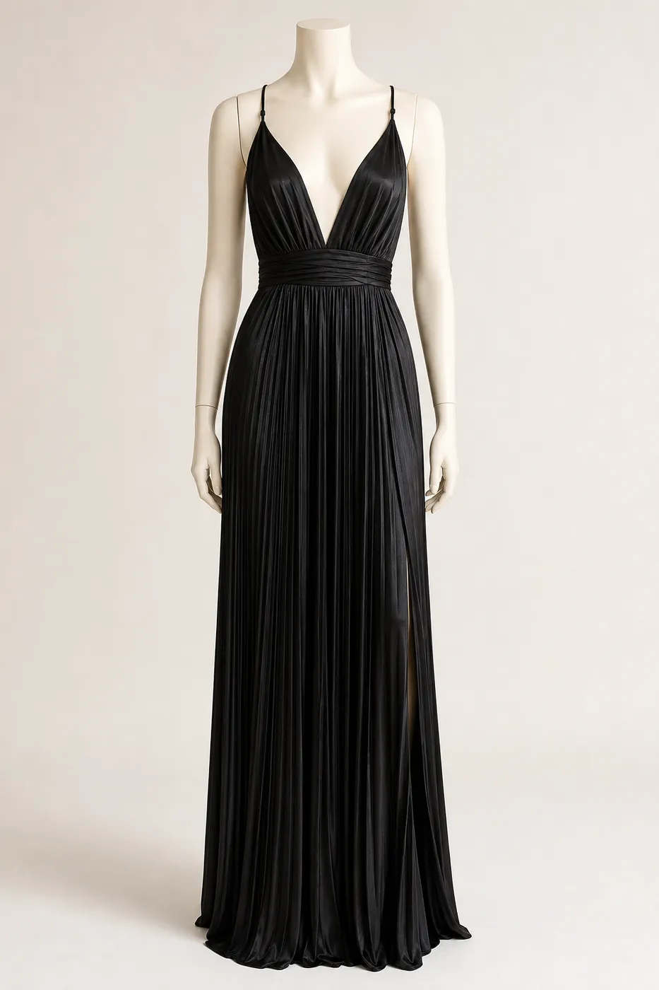 Robe Longue en Satin Plissé N°04